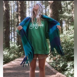 💚 Aerie Green Logo Crewneck Sweatshirt S